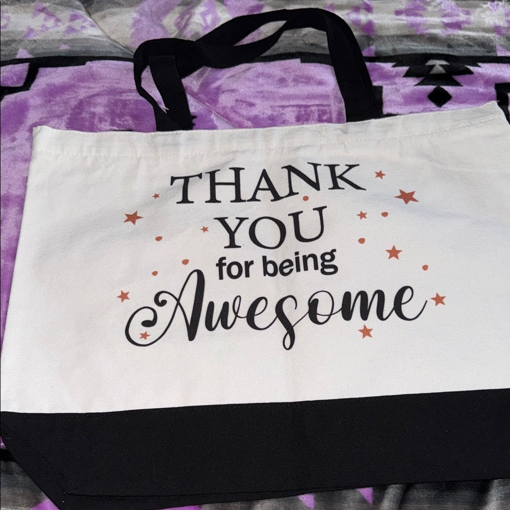 ⭐ 5 for $30 Mix & Match Items.. 
Awesome Thank You Tote Bag with Black Accents